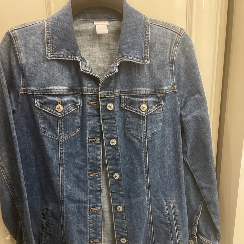Frayed hem denim jacket worn 1 time